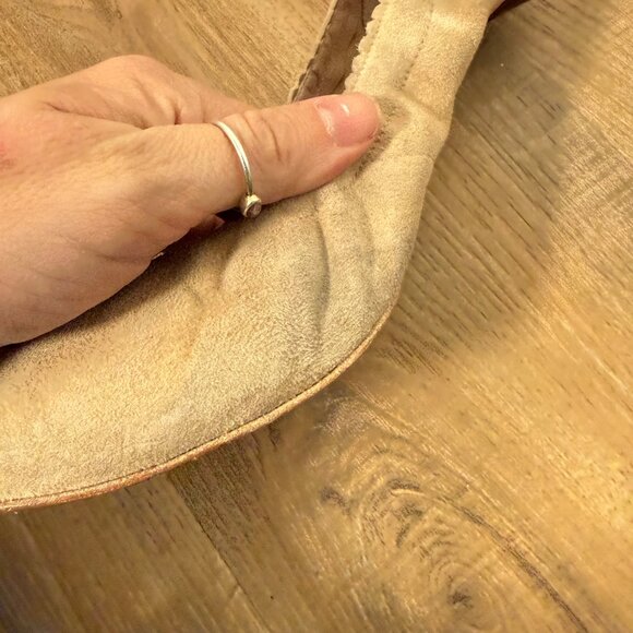 Jacques Loup Cannes Suede Tan Ballet Flats Leather Scalloped Edge Feminine 39 - Picture 8 of 8